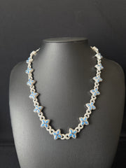Blue Blossom Iced Chain Necklace